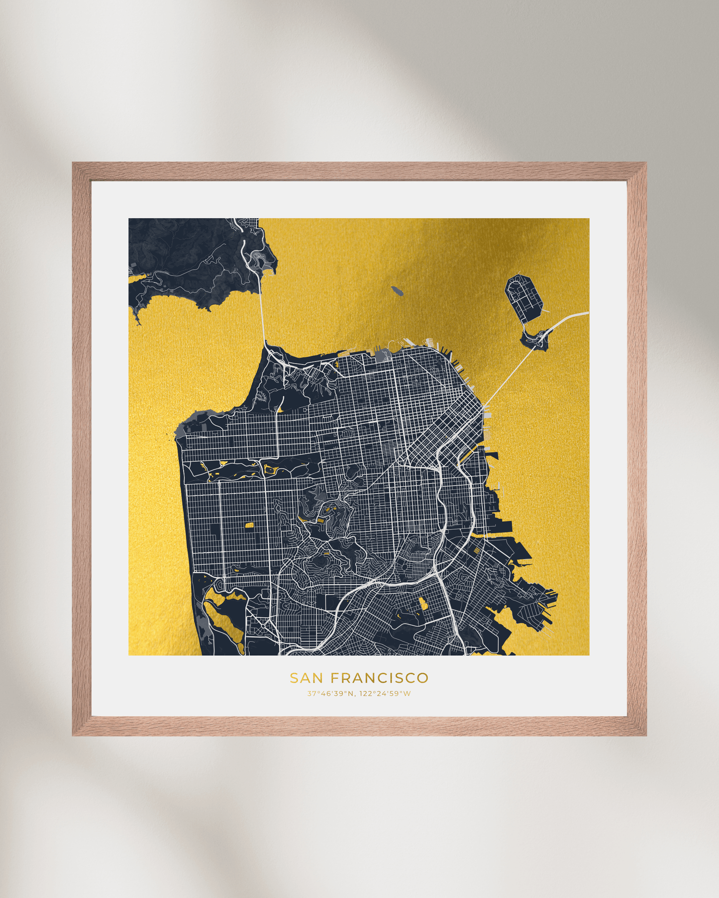 Map of San Francisco - Gold Foil Fine Art Print