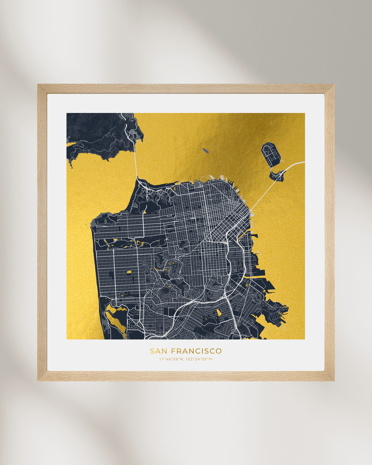 Map of San Francisco - Gold Foil Fine Art Print