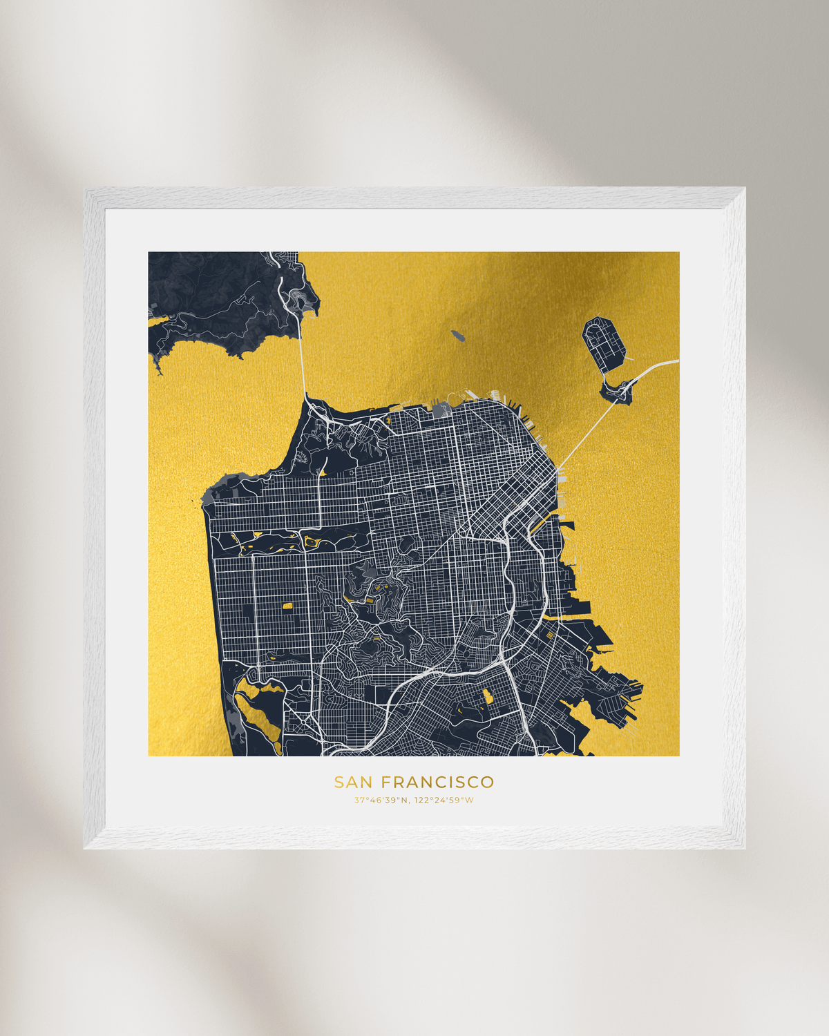 Map of San Francisco - Gold Foil Fine Art Print