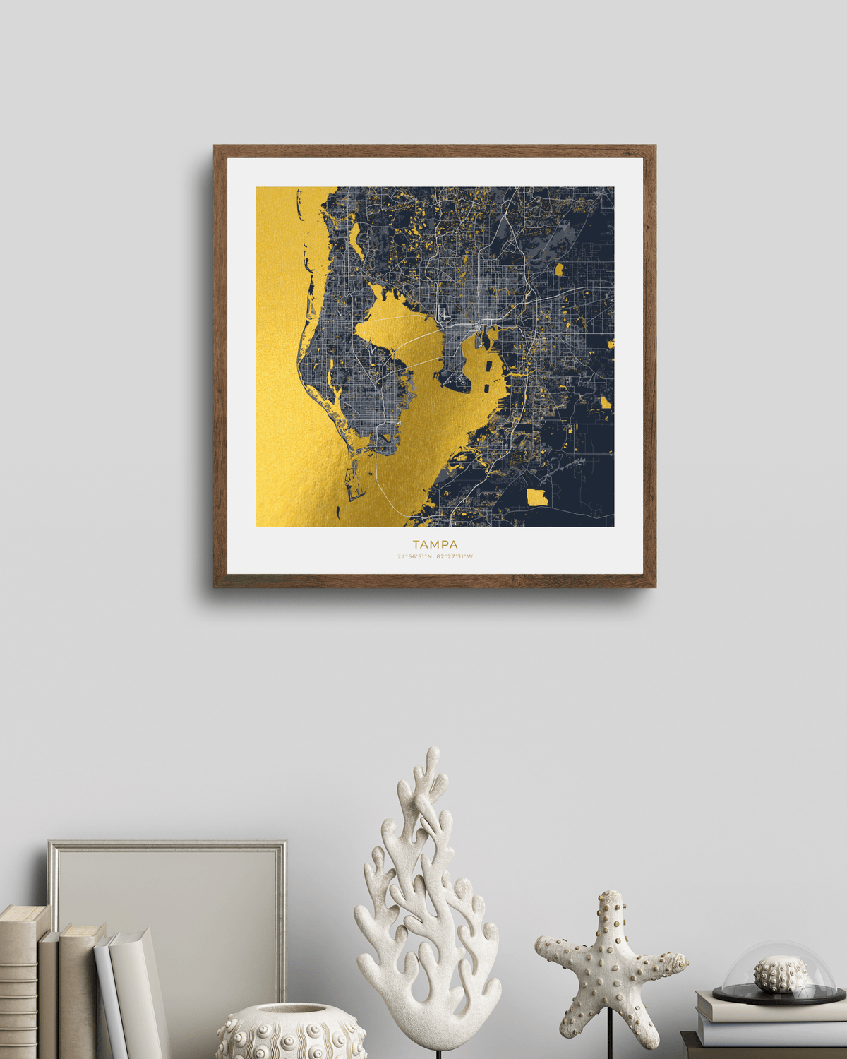 Map of Tampa - Gold Foil Fine Art Print