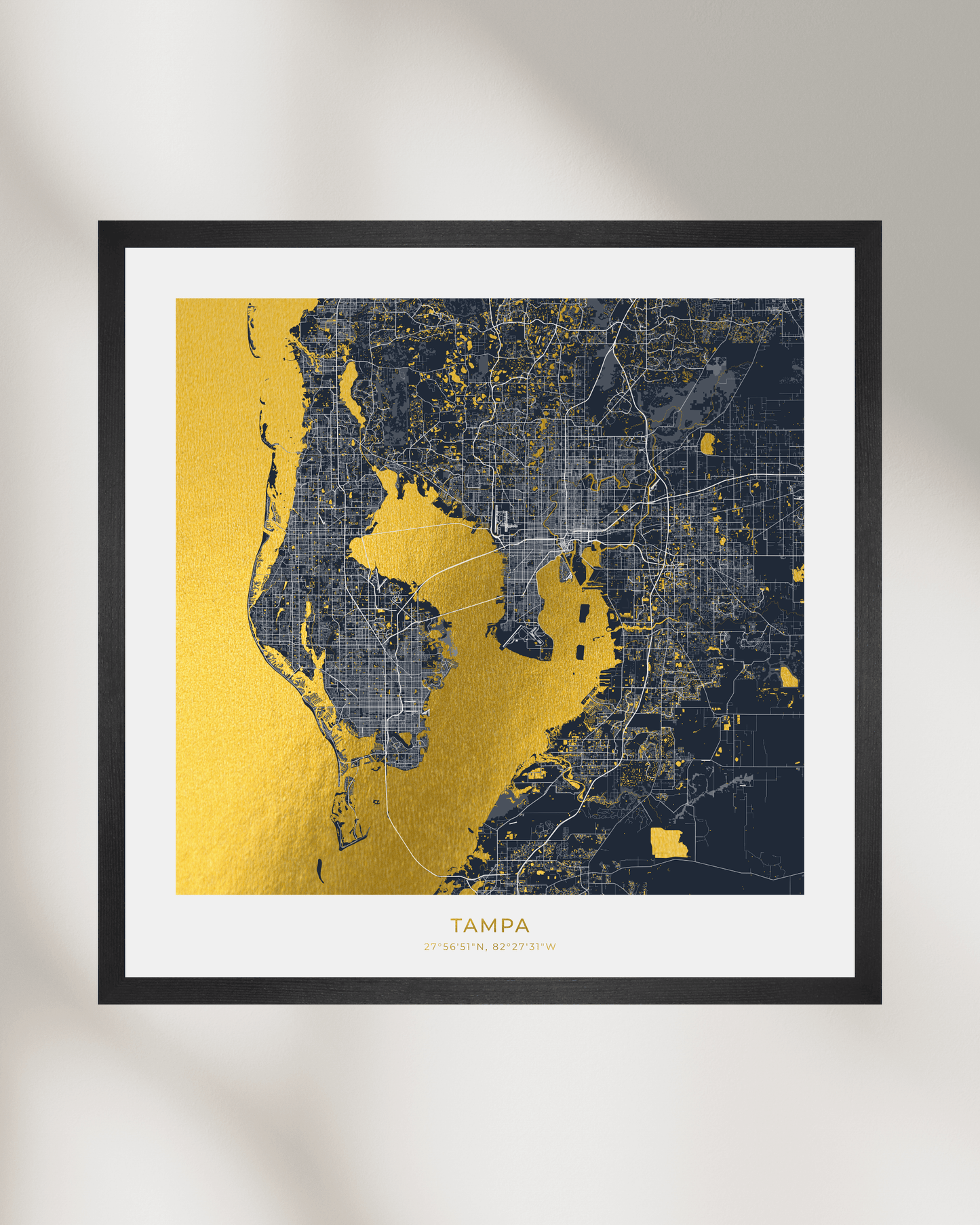 Map of Tampa - Gold Foil Fine Art Print