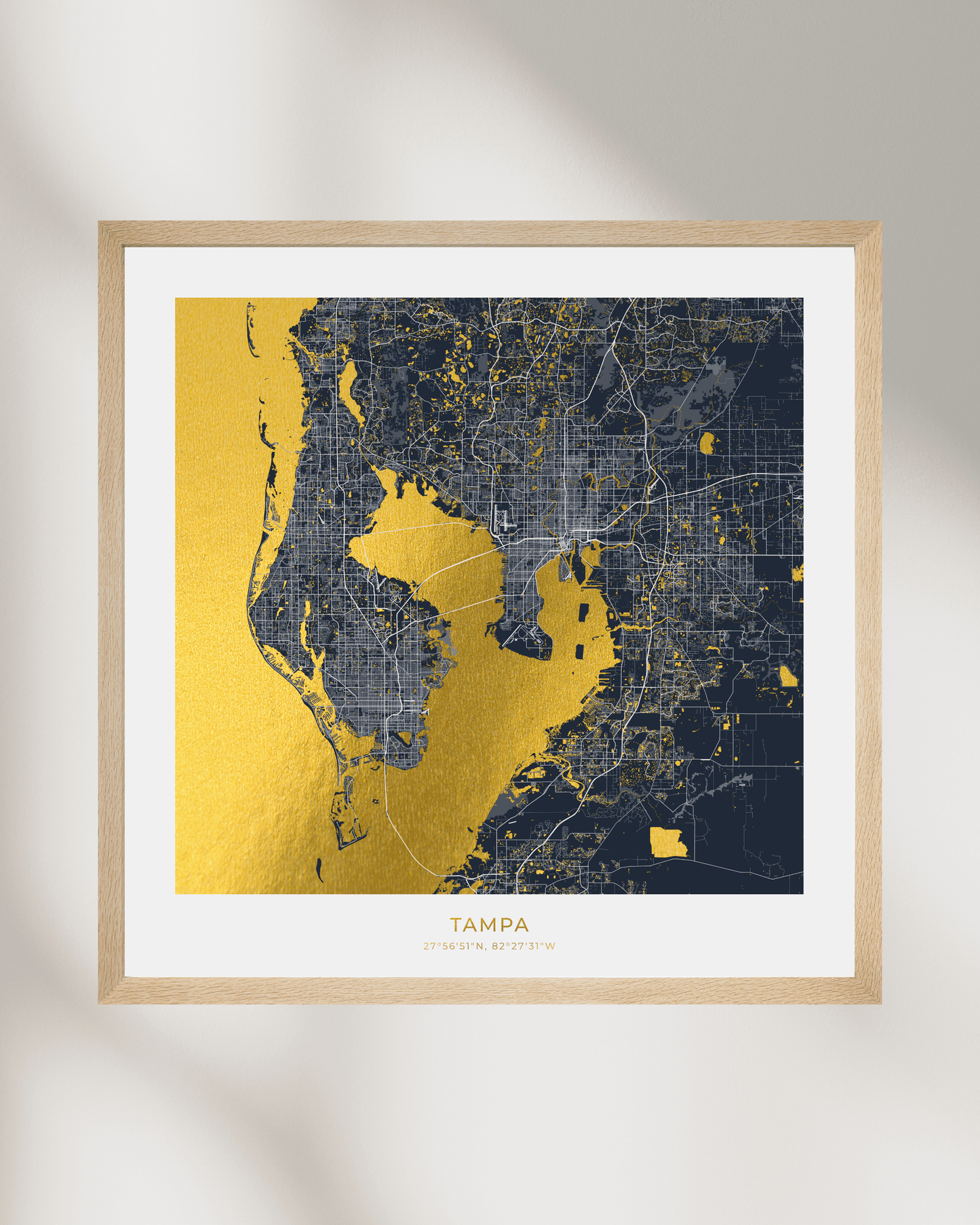 Map of Tampa - Gold Foil Fine Art Print