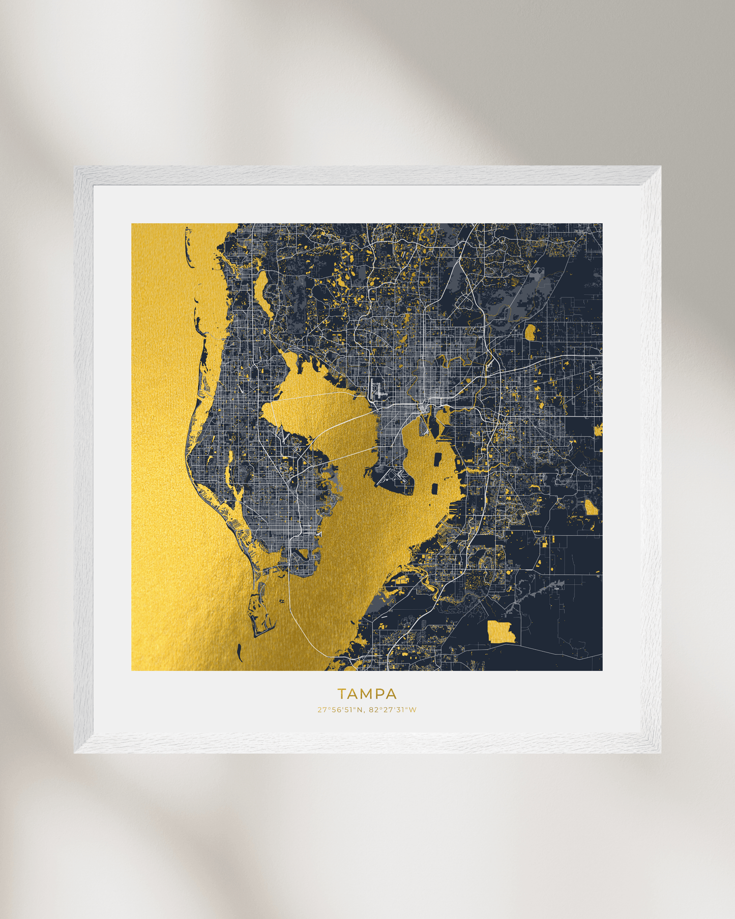Map of Tampa - Gold Foil Fine Art Print
