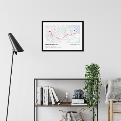 Great North Run 2024 - personalised map print