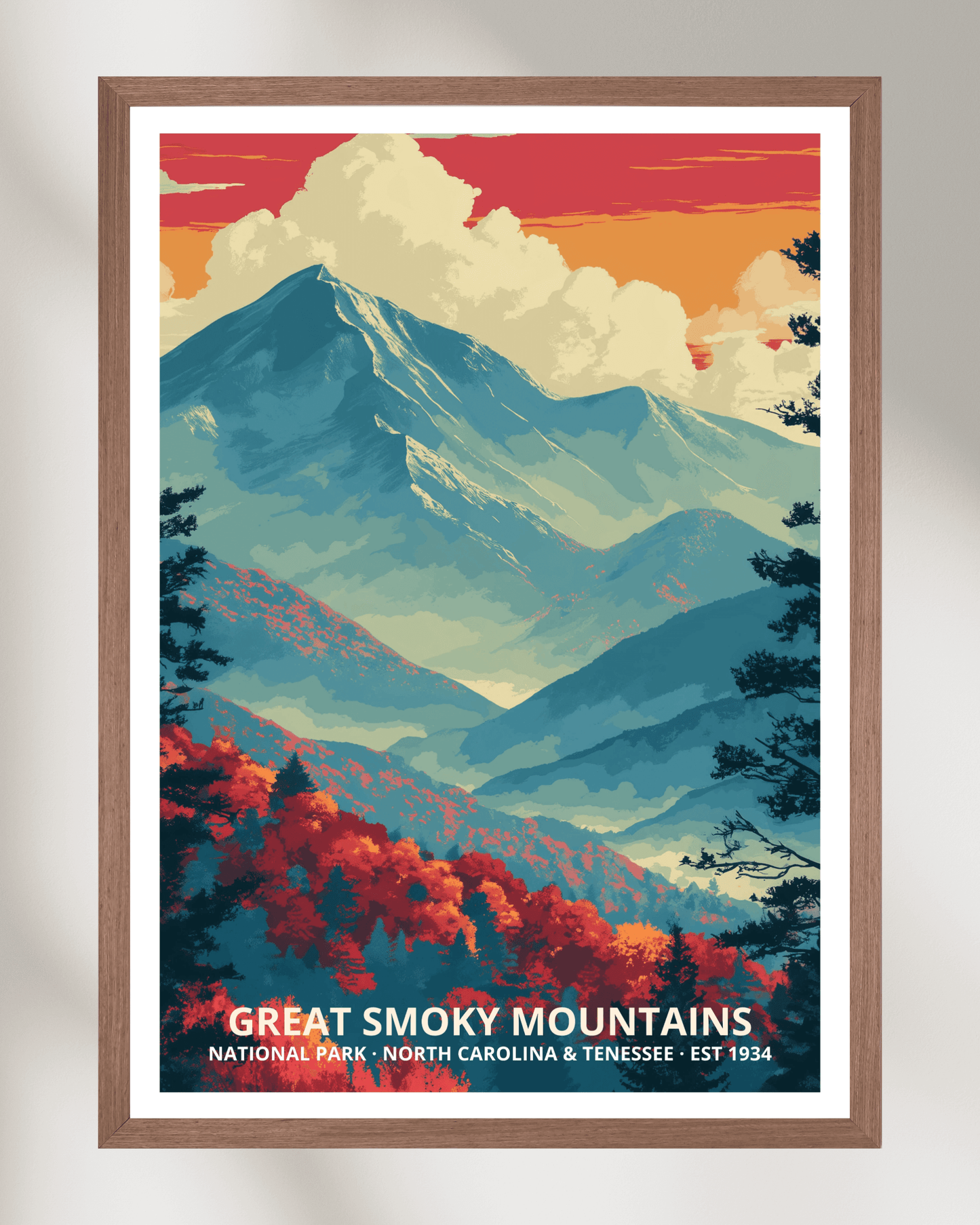 Great Smoky Mountains National Park Poster - North Carolina and Tennessee, USA