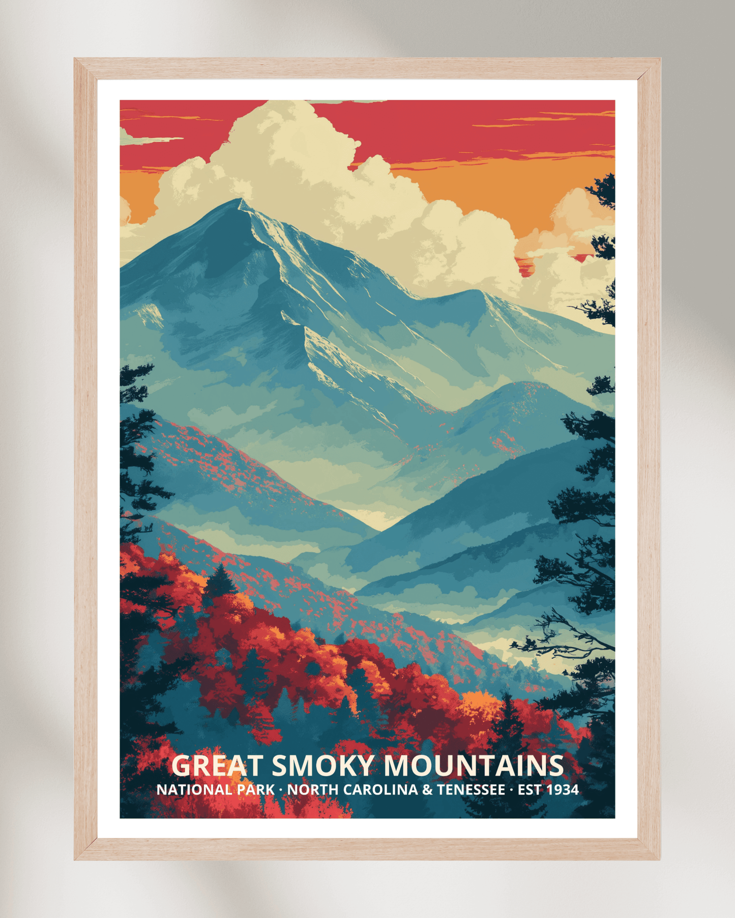 Great Smoky Mountains National Park Poster - North Carolina and Tennessee, USA