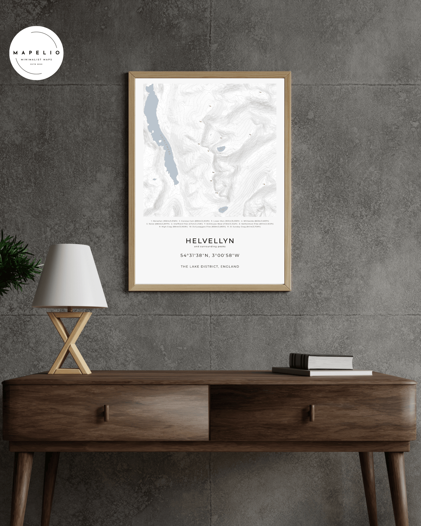 Helvellyn & Surrounding peaks - Contour Map