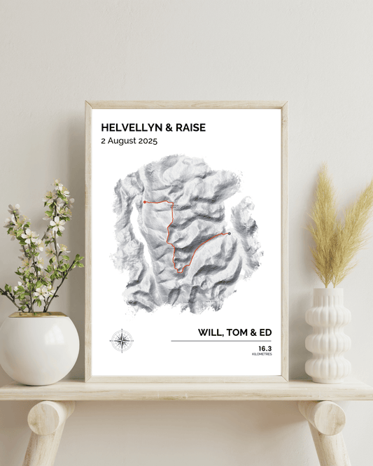 Personalised Hiking Route Map Poster