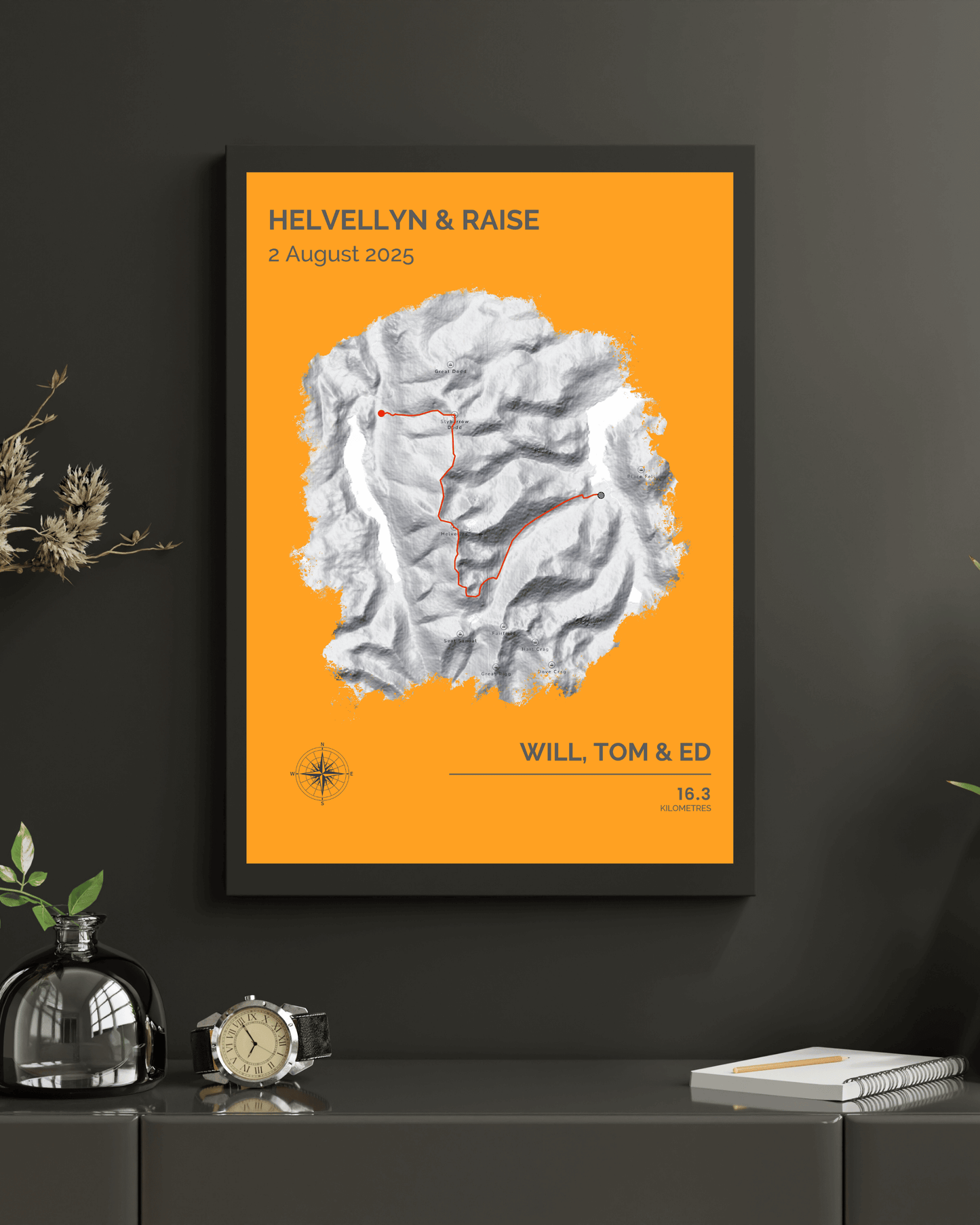 Personalised Hiking Route Map Poster
