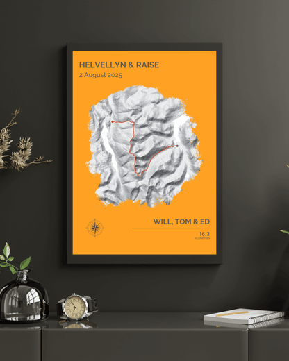 Personalised Hiking Route Map Poster