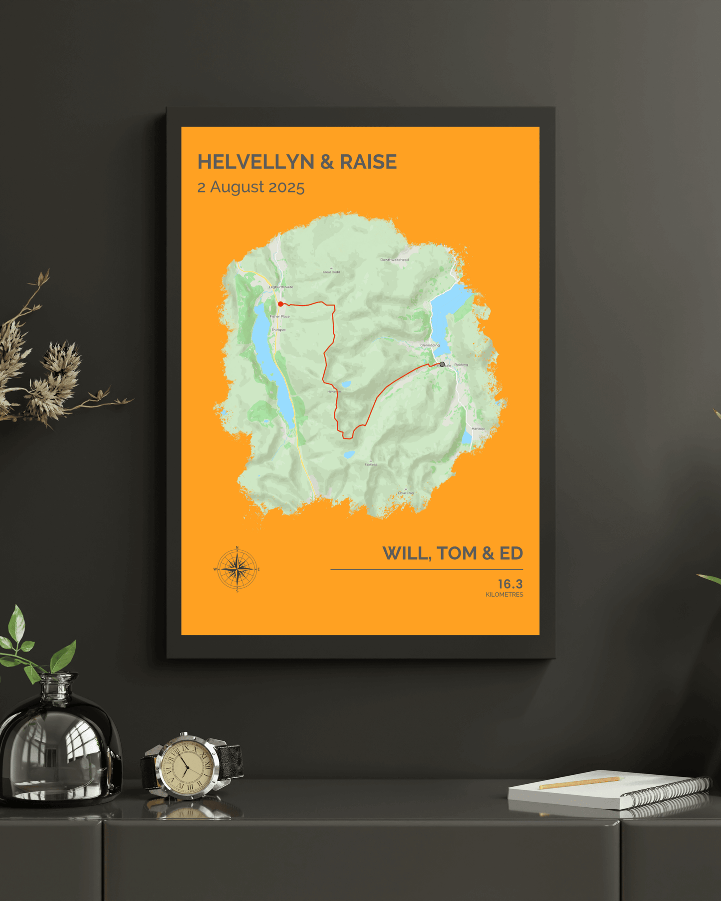 Personalised Hiking Route Map Poster