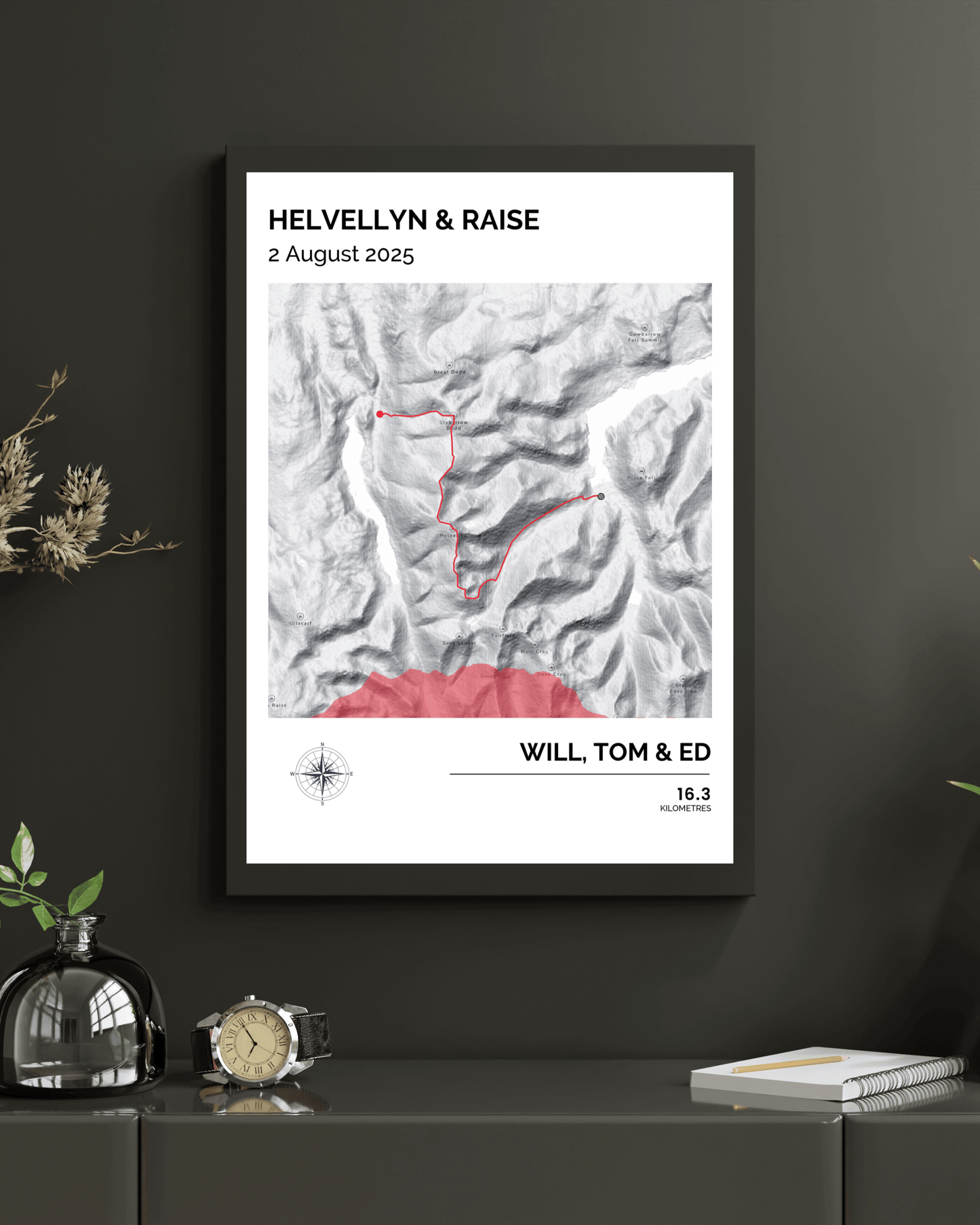Personalised Hiking Route Map Poster
