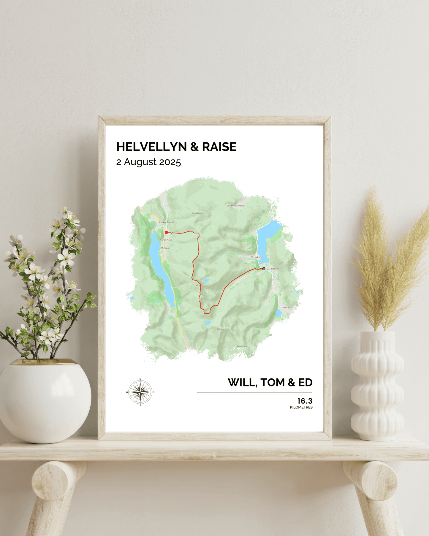 Personalised Hiking Route Map Poster