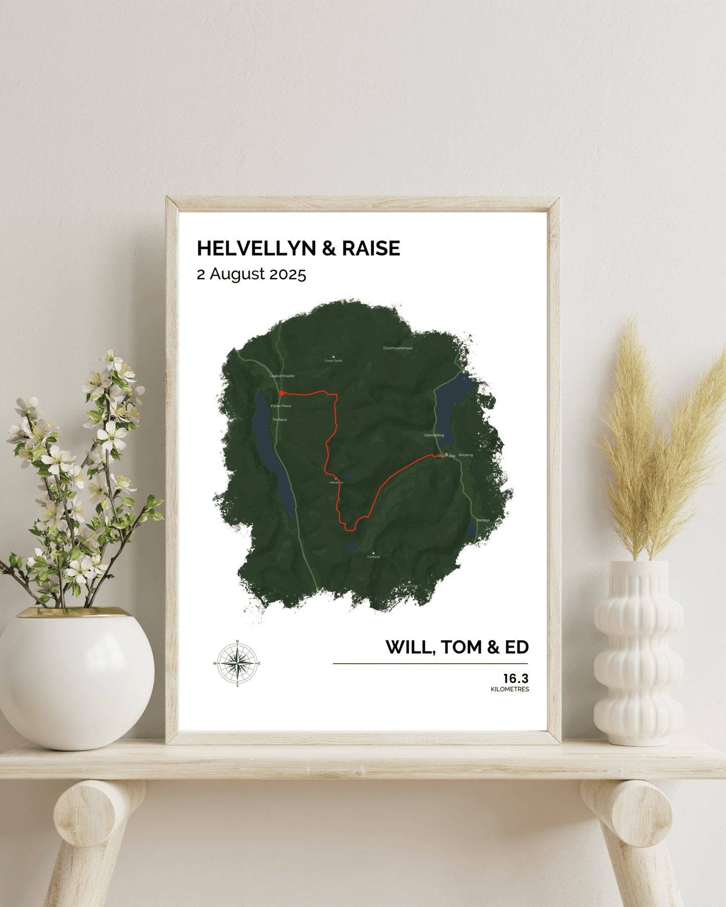Personalised Hiking Route Map Poster