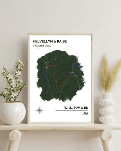 Personalised Hiking Route Map Poster
