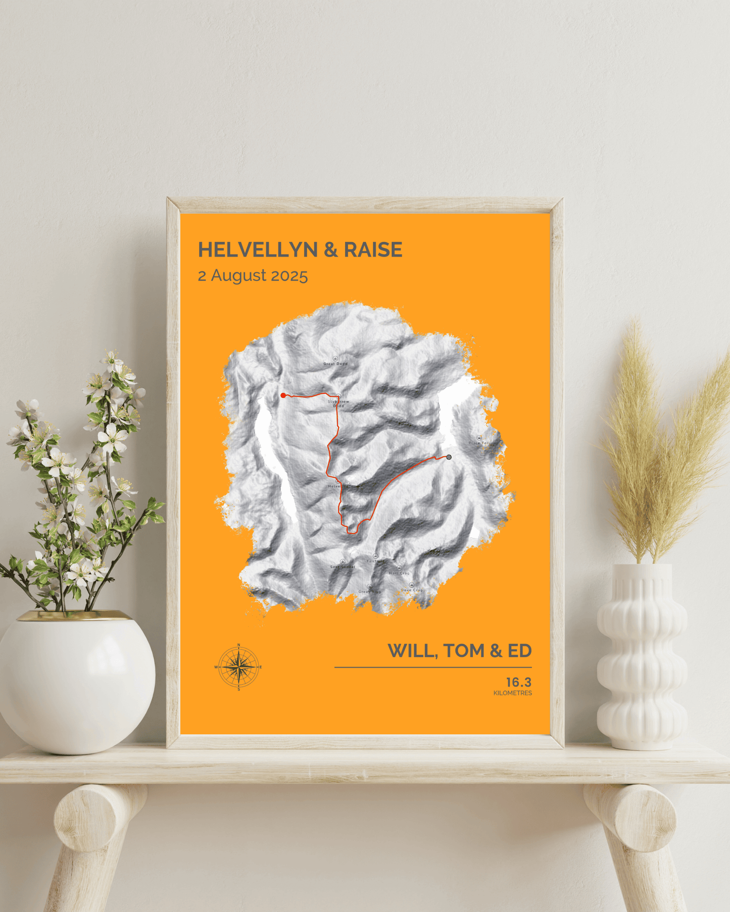 Personalised Hiking Route Map Poster