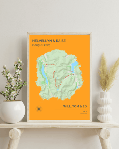 Personalised Hiking Route Map Poster