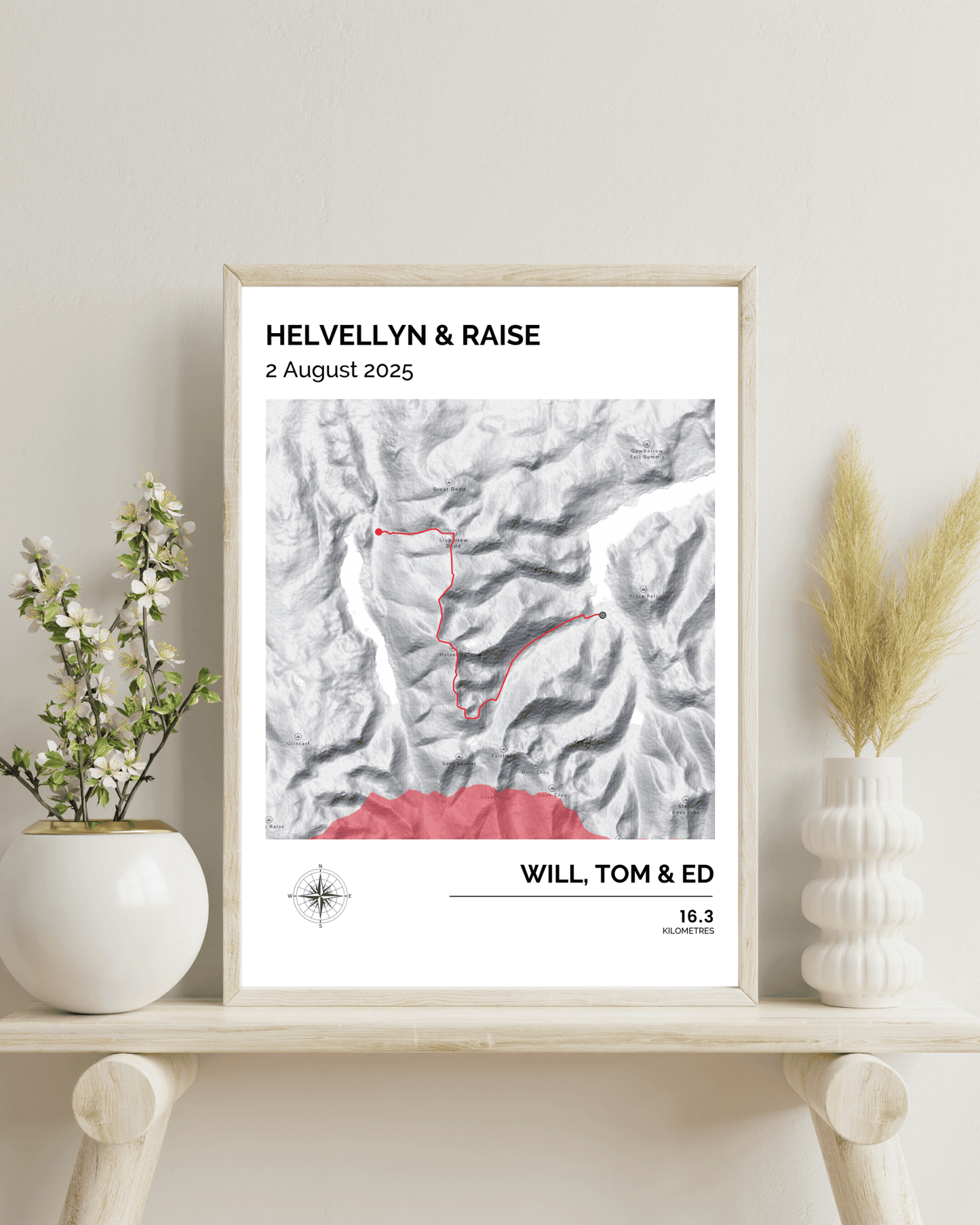 Personalised Hiking Route Map Poster