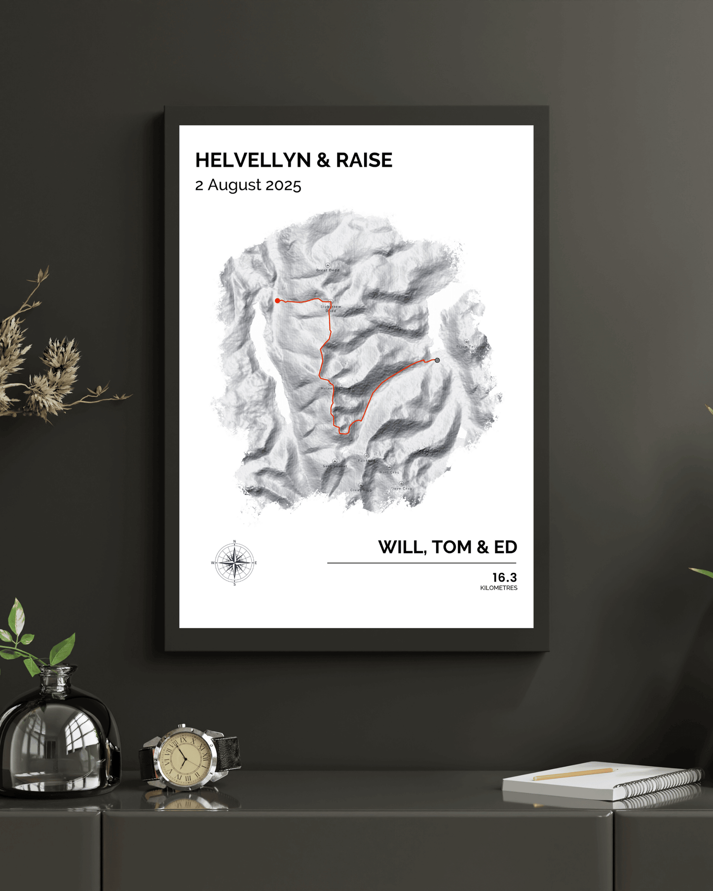 Personalised Hiking Route Map Poster