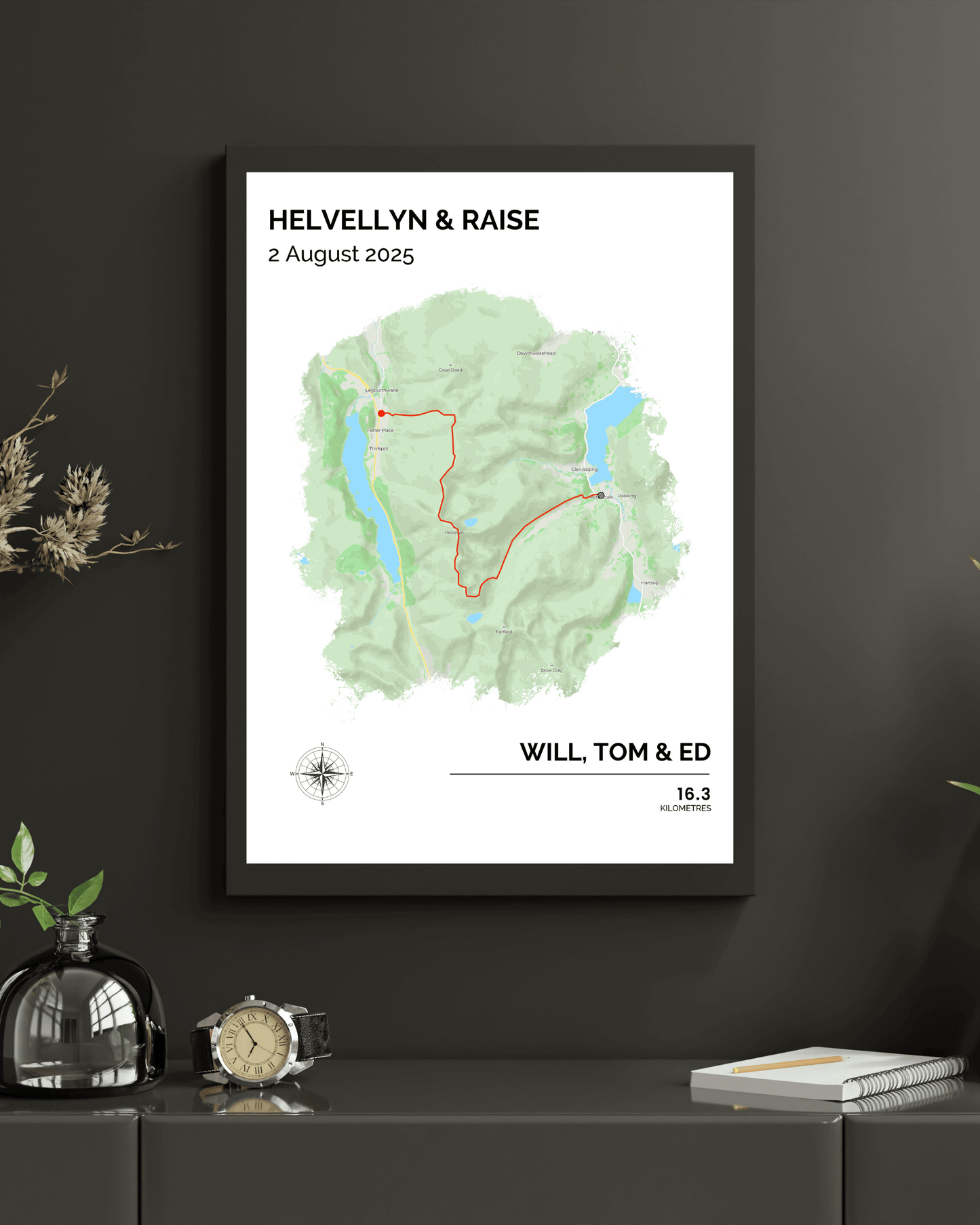 Personalised Hiking Route Map Poster