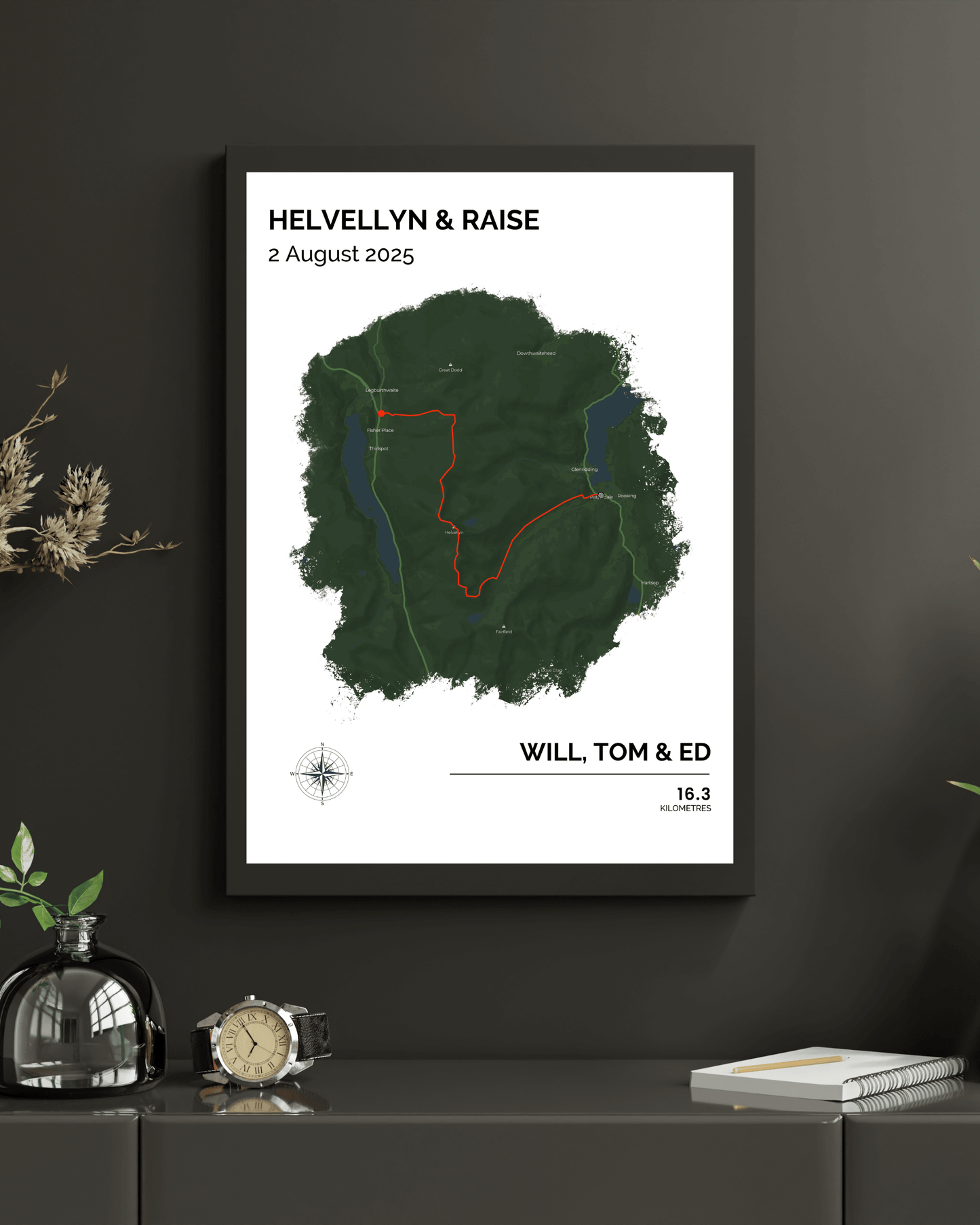 Personalised Hiking Route Map Poster
