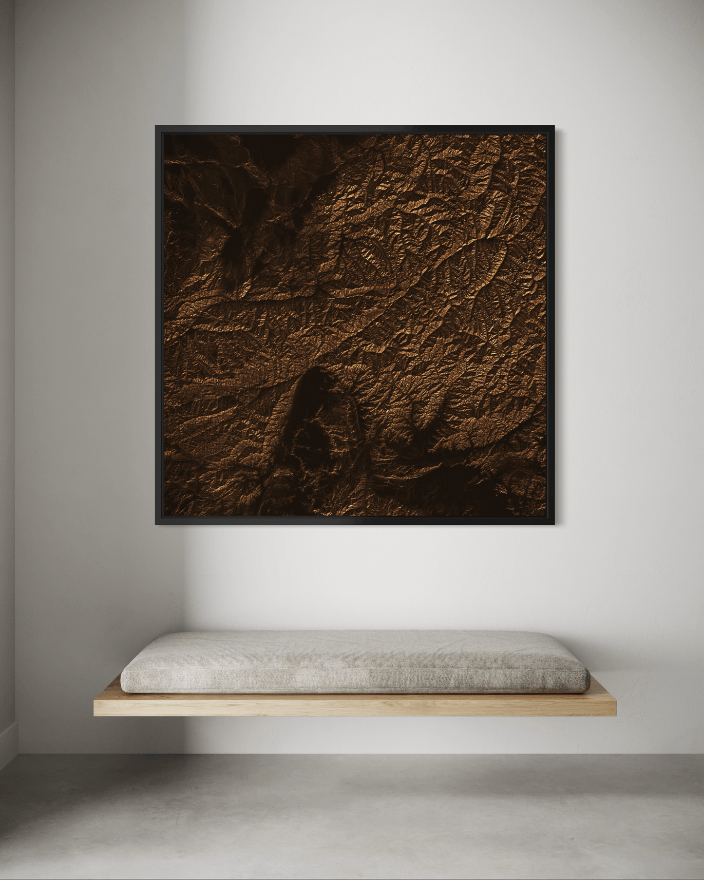 Hindu Kush - Framed Canvas Topographical Map