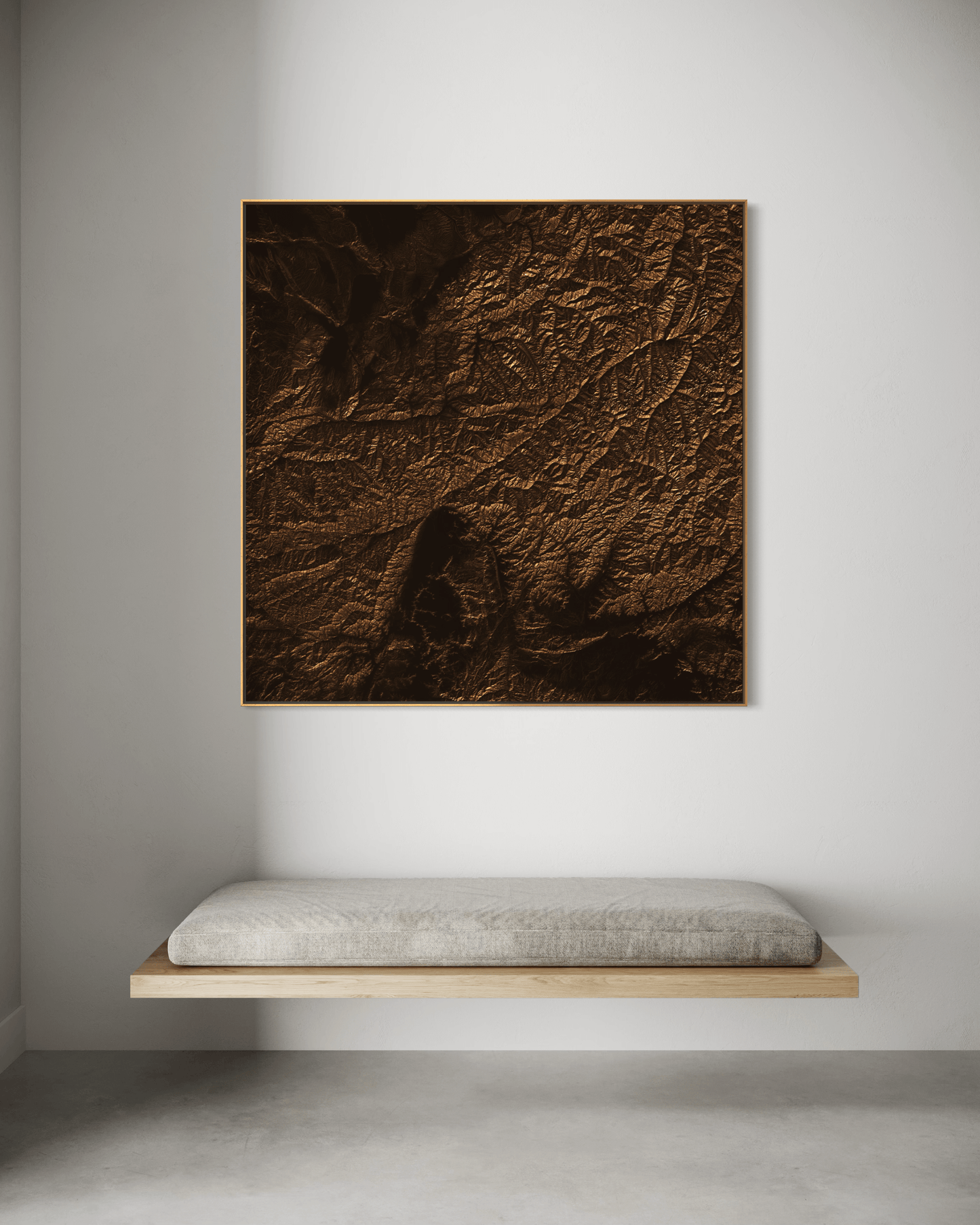 Hindu Kush - Framed Canvas Topographical Map