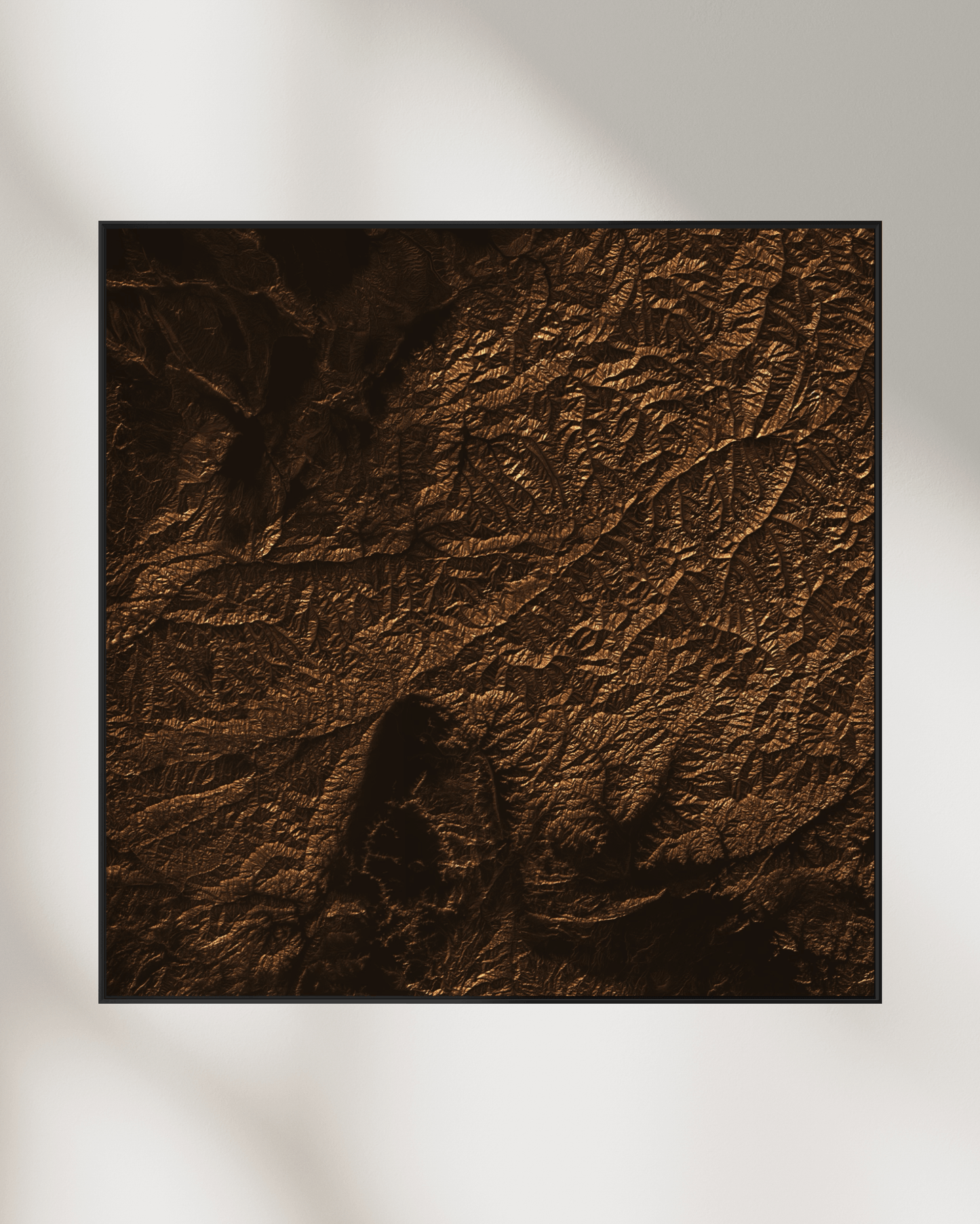 Hindu Kush - Framed Canvas Topographical Map