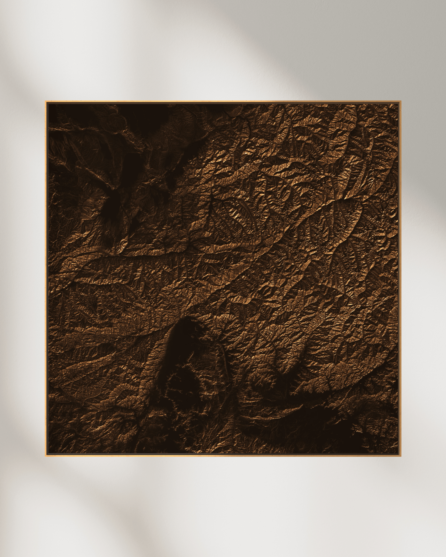 Hindu Kush - Framed Canvas Topographical Map