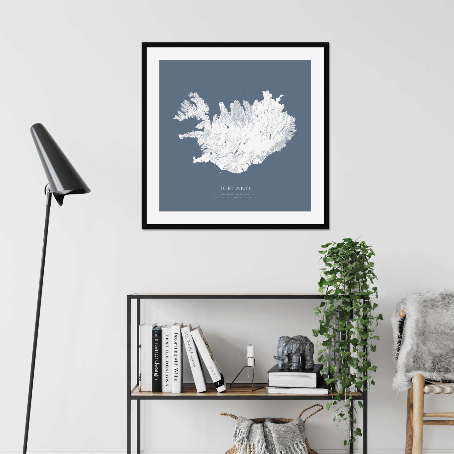 Topographical Map of Iceland - Fine Art Print