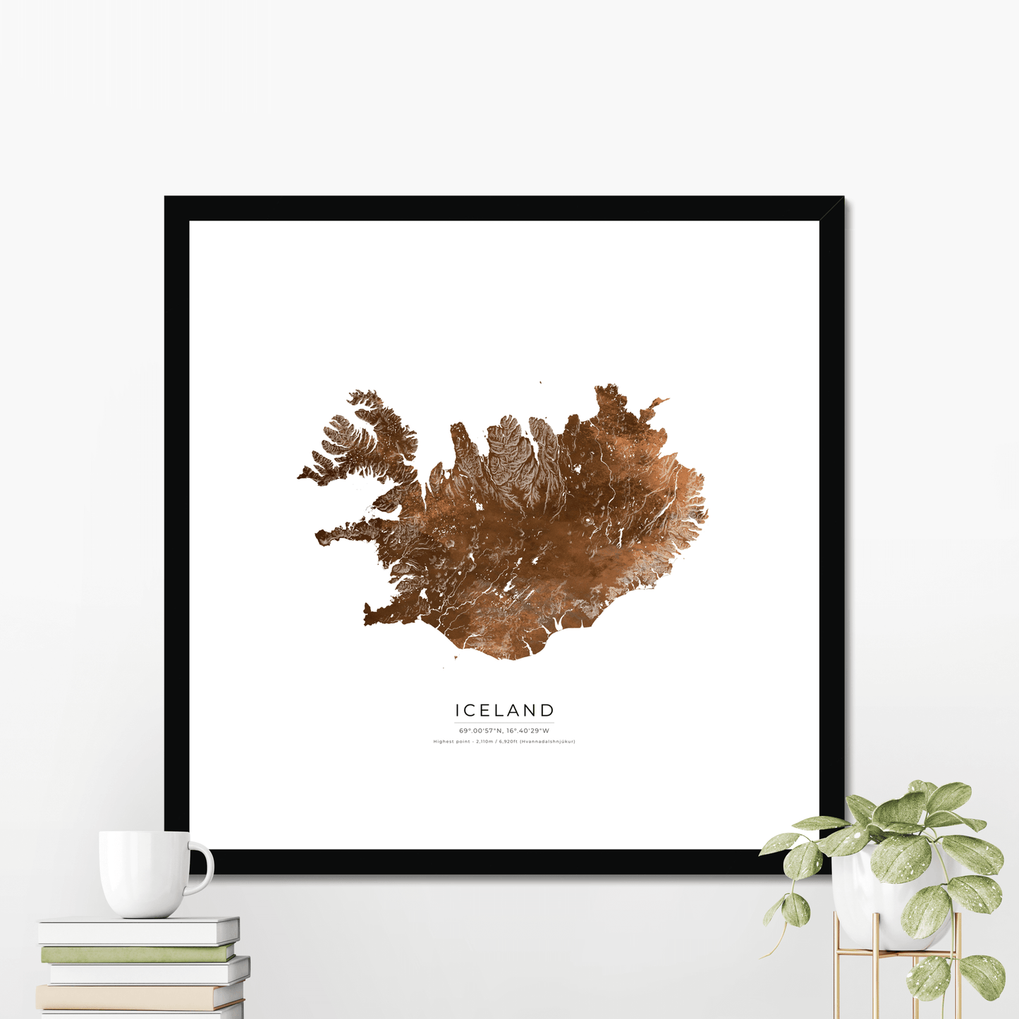 Topographical Map of Iceland - Fine Art Print