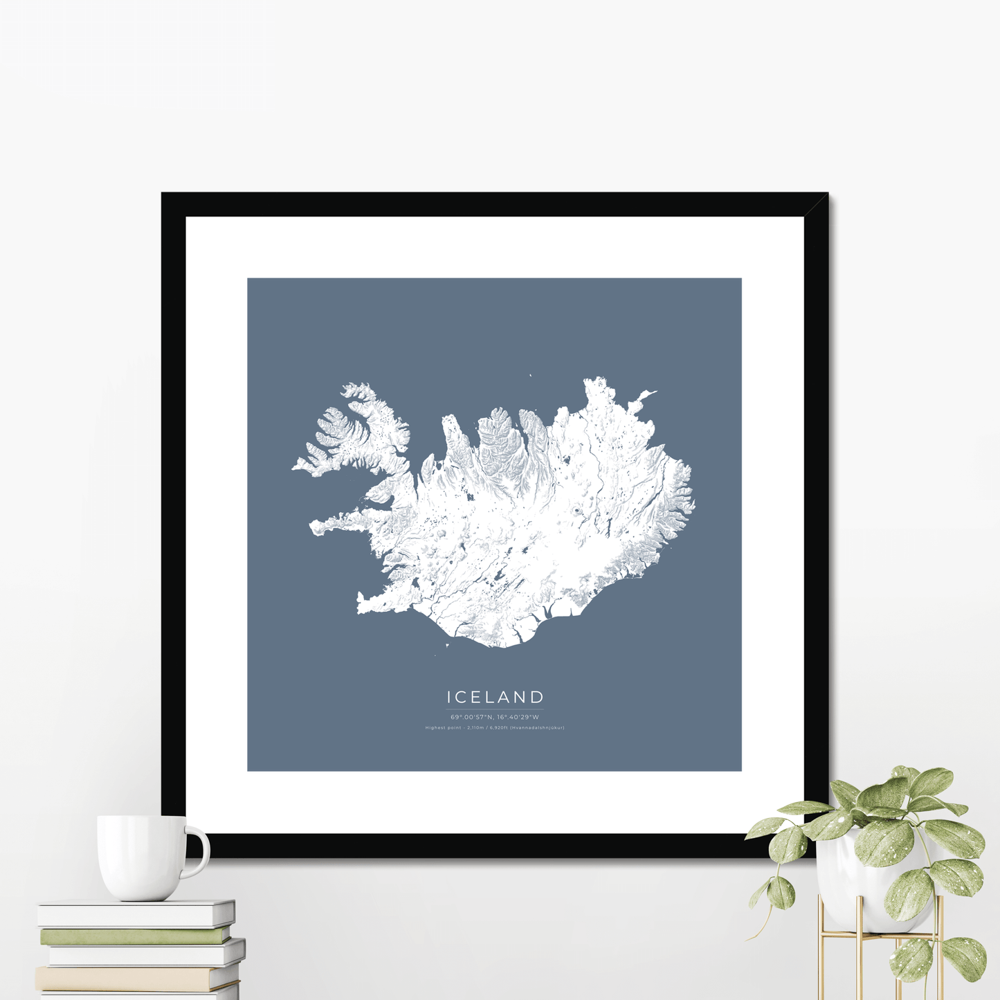 Topographical Map of Iceland - Fine Art Print