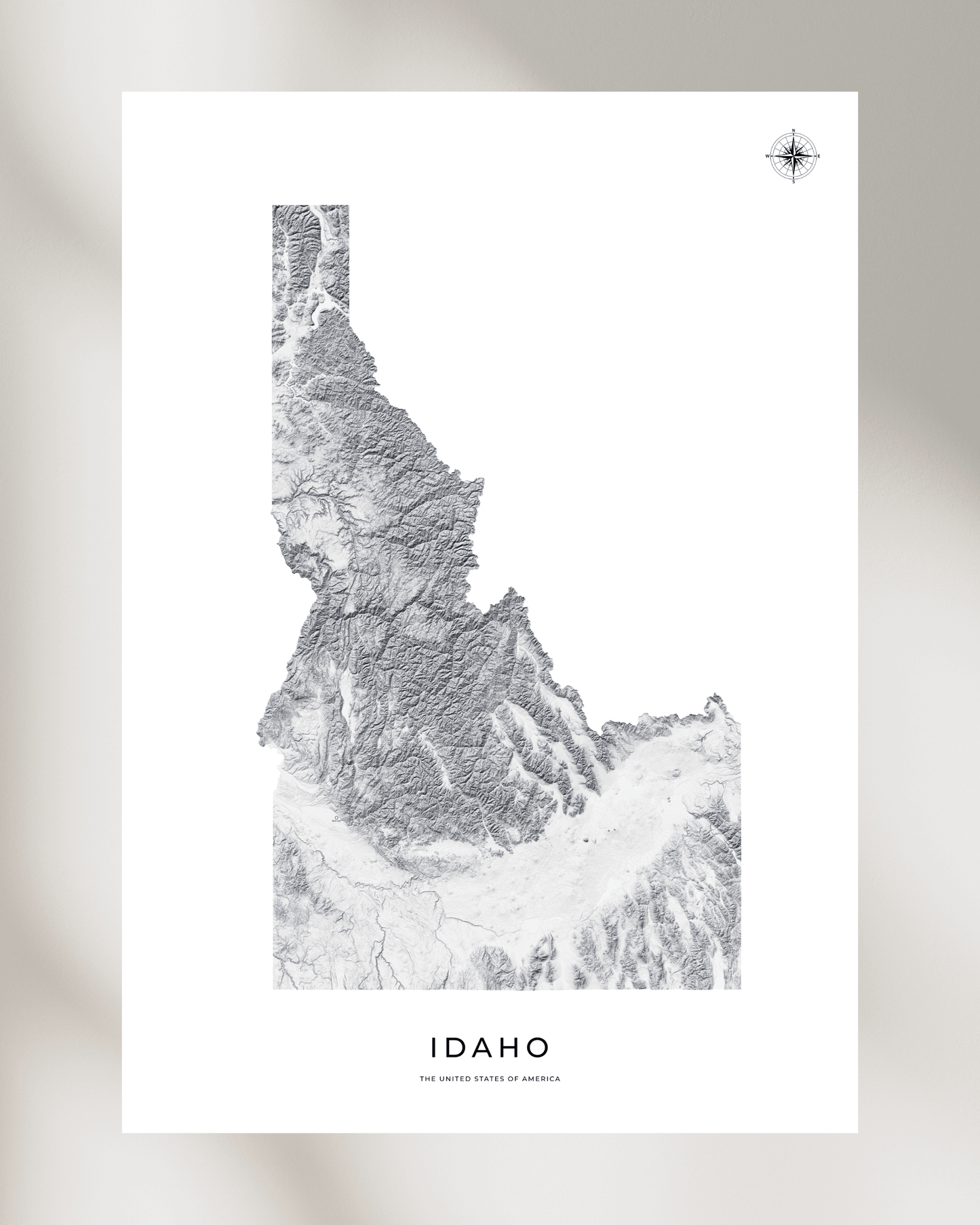 Idaho - Fine Art Topographical Map Print