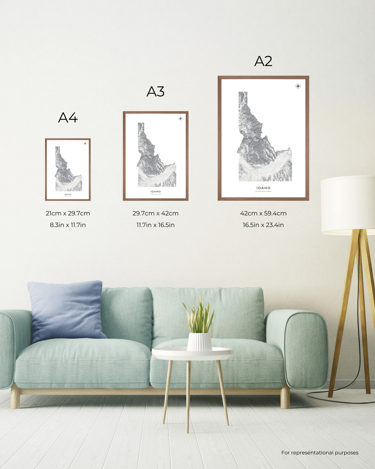 Idaho - Fine Art Topographical Map Print