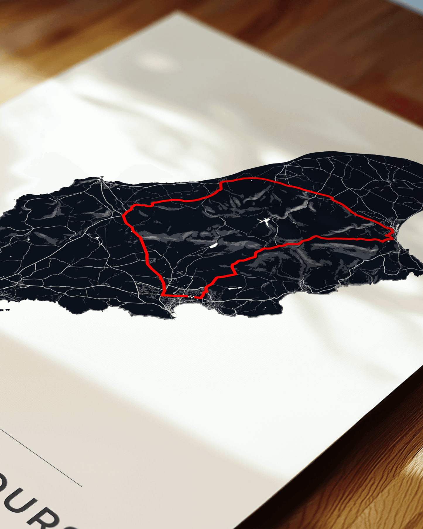 Isle of Man TT Race - Mountain Circuit Map Print