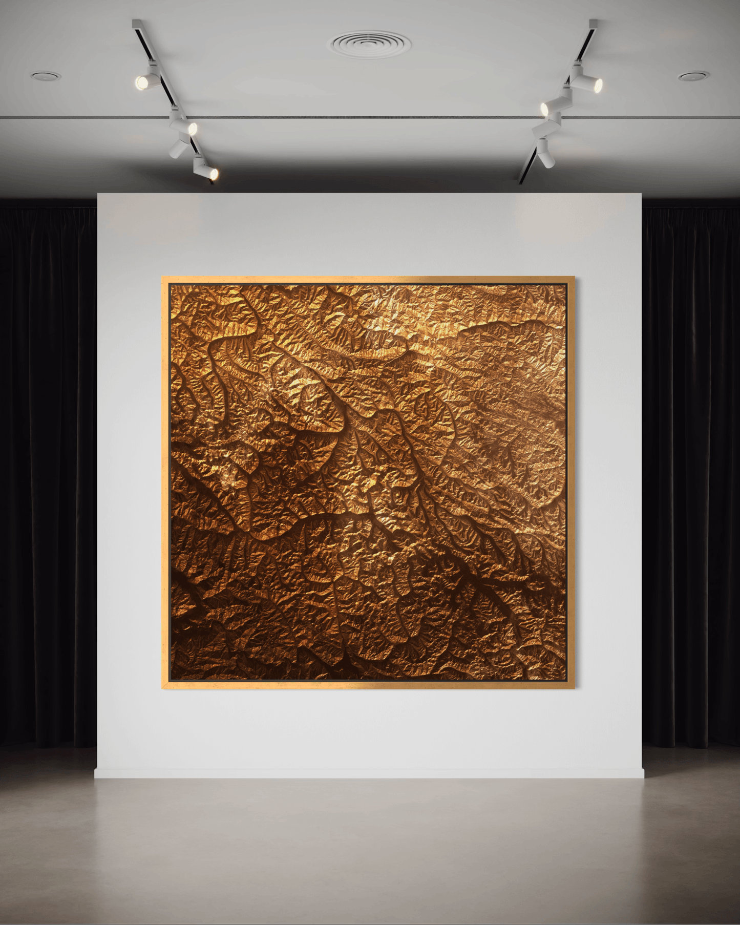 K2 - Karakoram Range - Framed Canvas Topographical Map