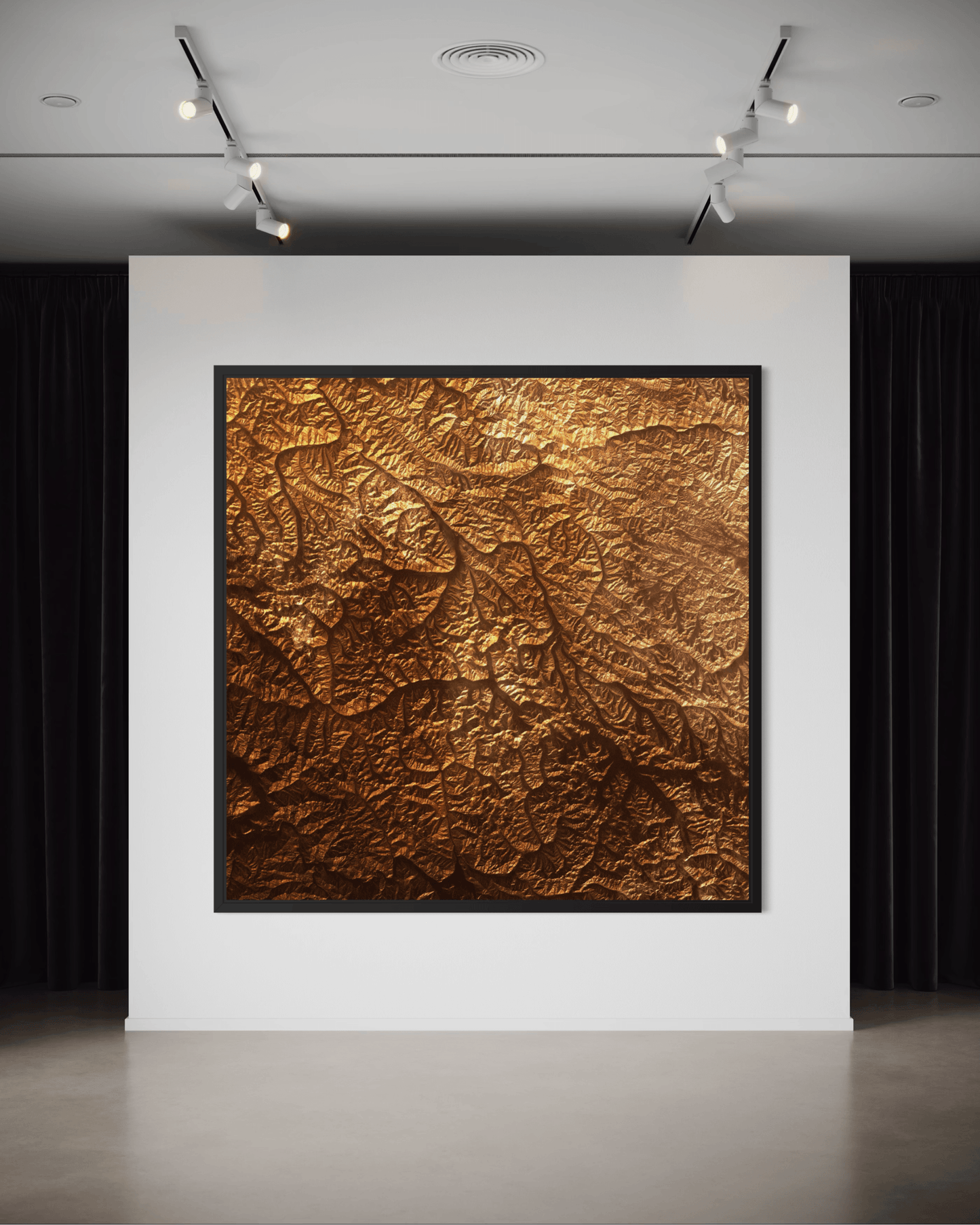 K2 - Karakoram Range - Framed Canvas Topographical Map