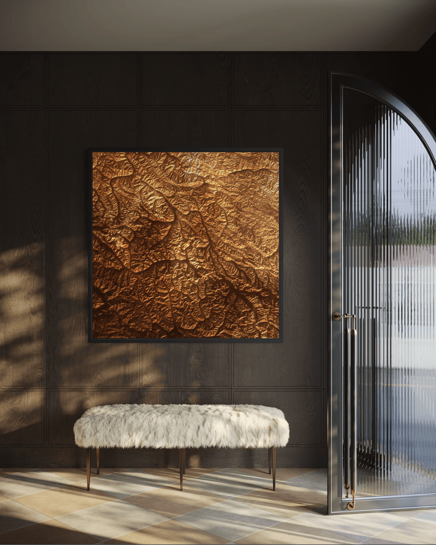 K2 - Karakoram Range - Framed Canvas Topographical Map