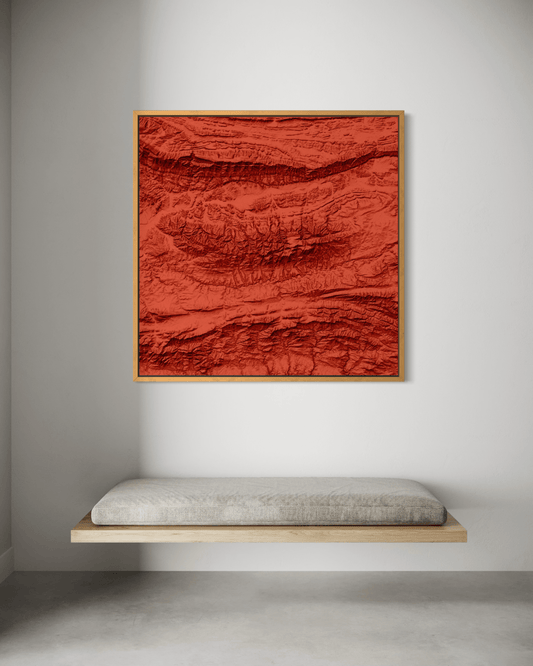 Kammanassie Mountains - Framed Canvas Topographical Map