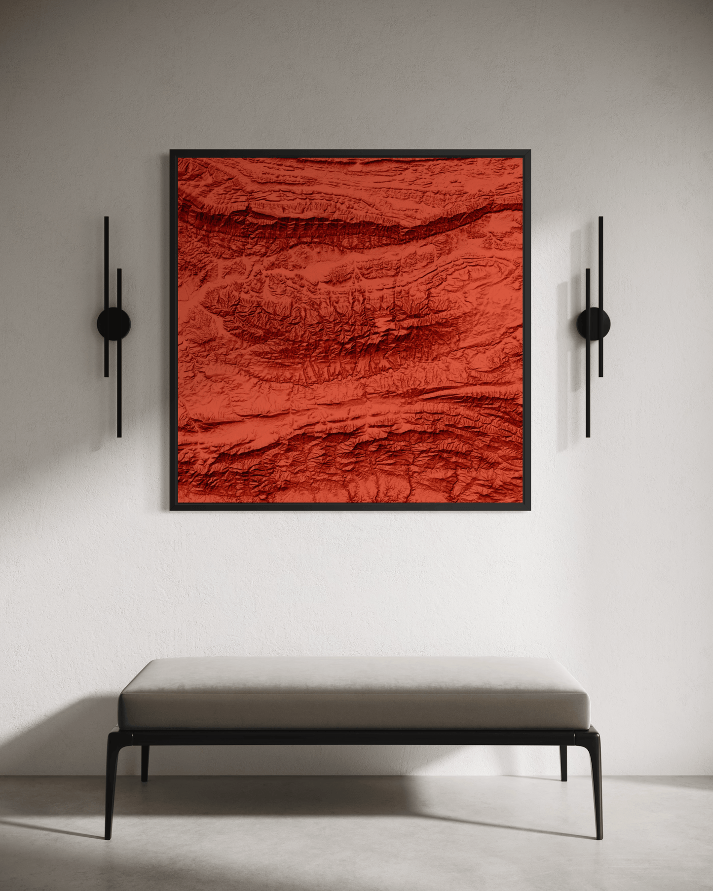 Kammanassie Mountains - Framed Canvas Topographical Map