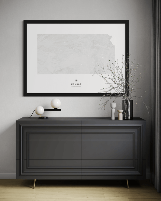 Kansas - Fine Art Topographical Map Print