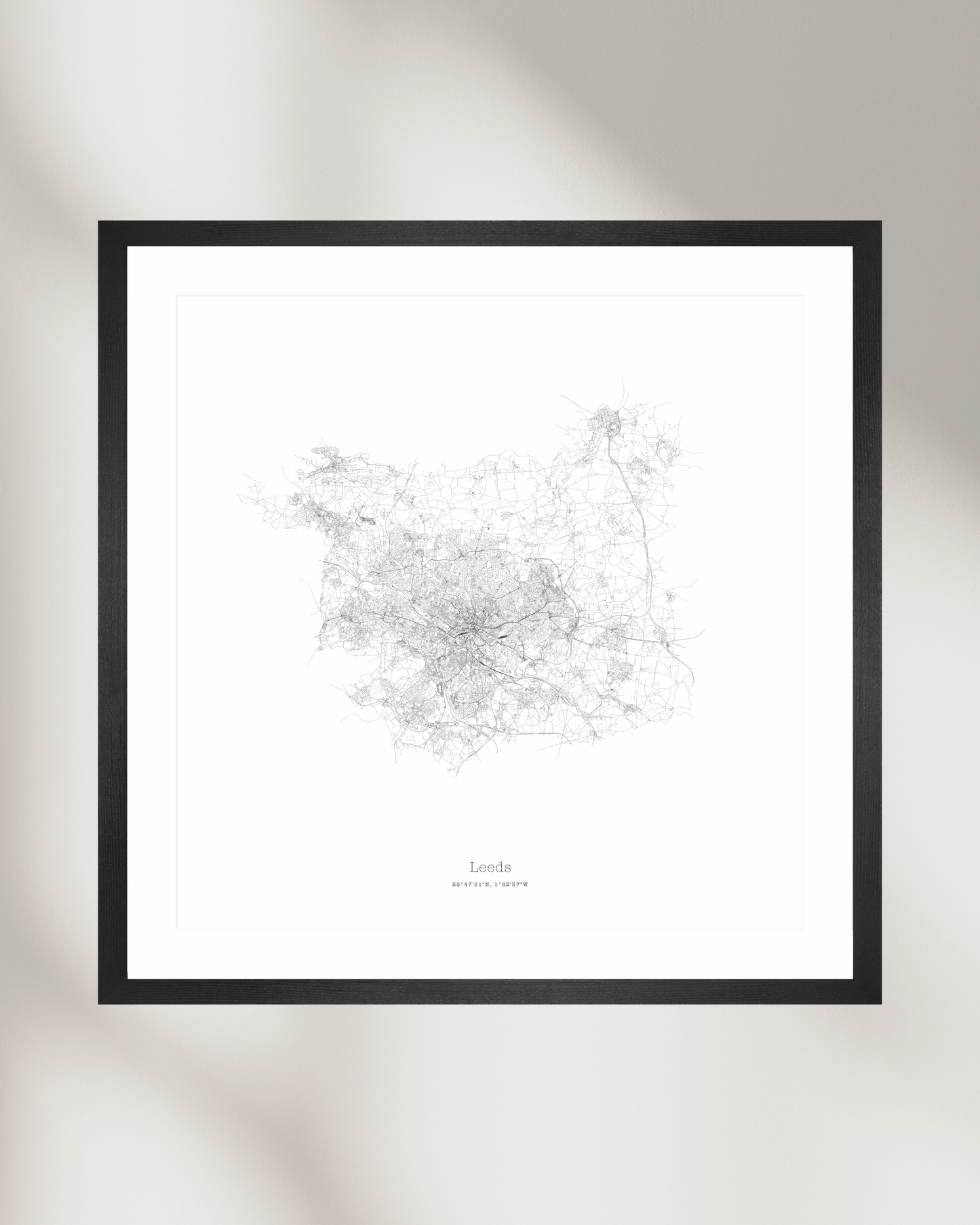 Leeds - Minimalist City Map - Fine Art Print - White