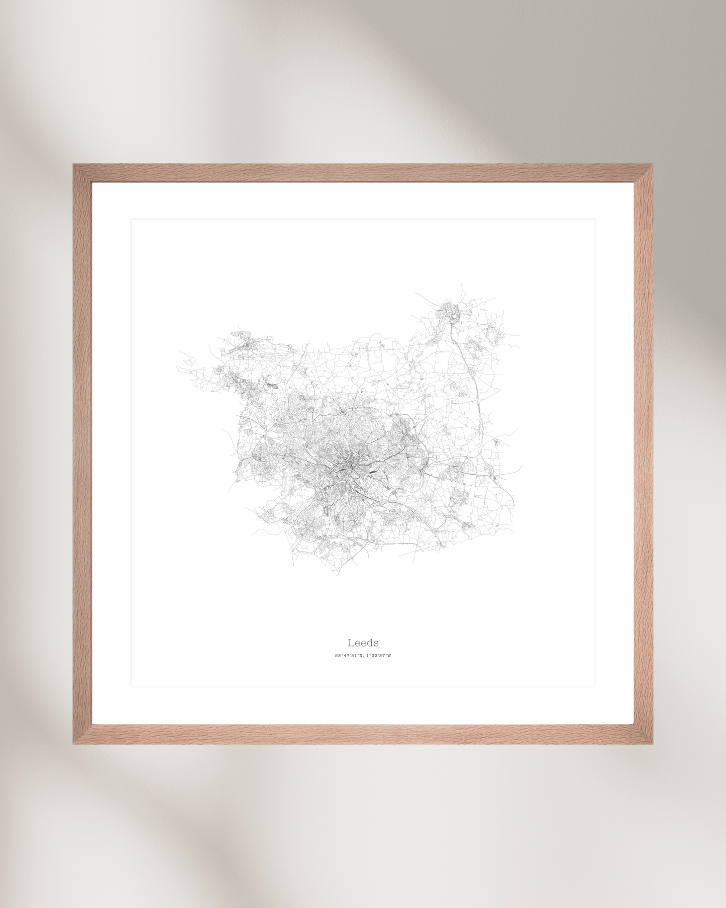 Leeds - Minimalist City Map - Fine Art Print - White