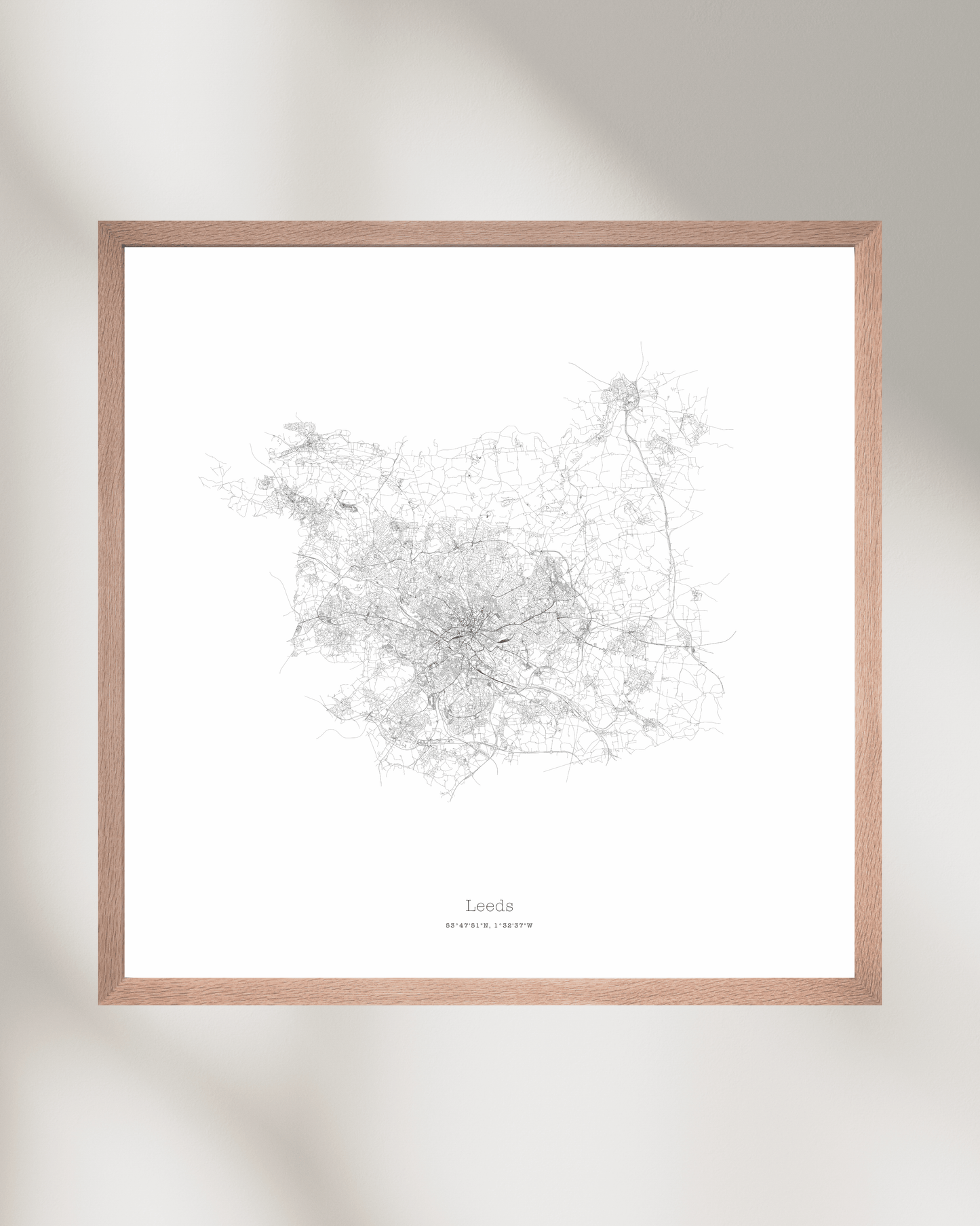 Leeds - Minimalist City Map - Fine Art Print - White