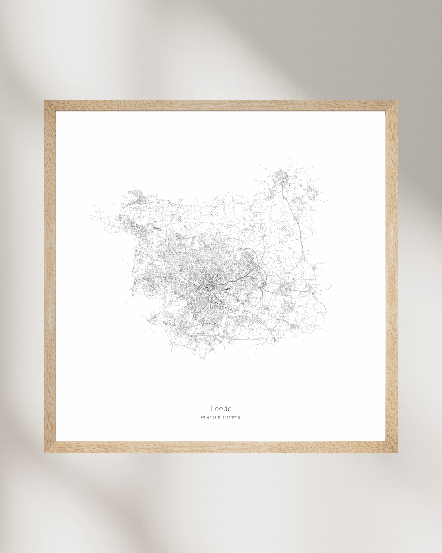 Leeds - Minimalist City Map - Fine Art Print - White