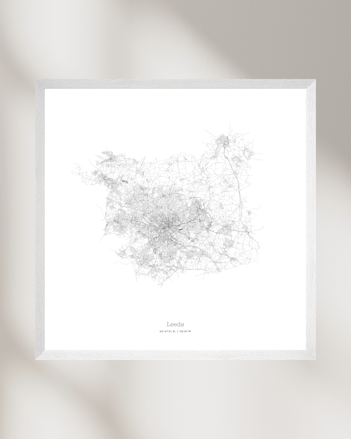 Leeds - Minimalist City Map - Fine Art Print - White