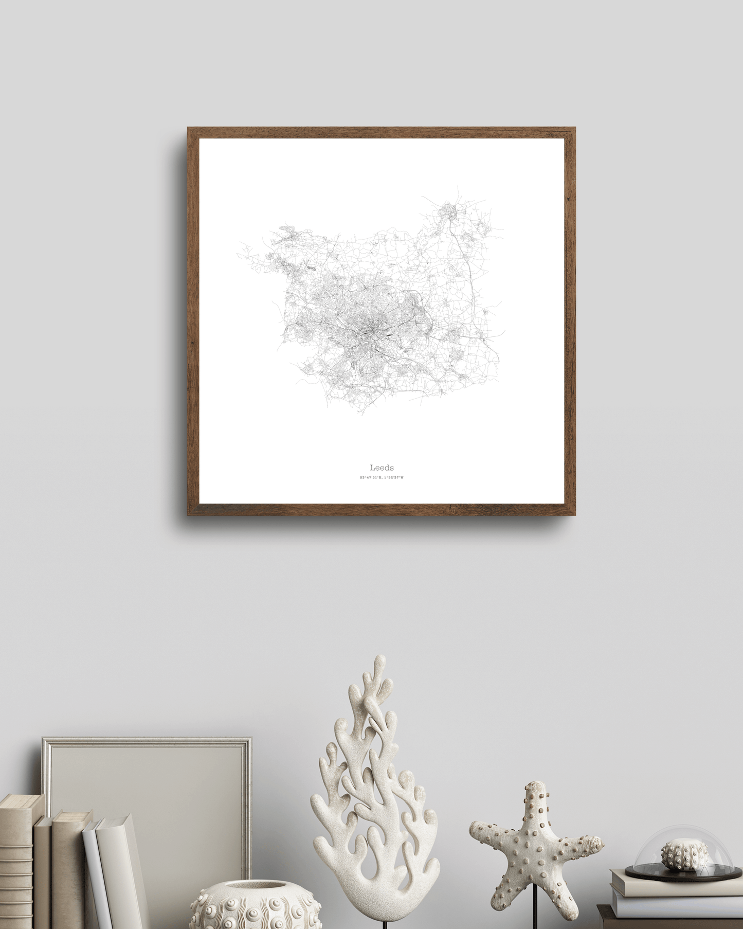 Leeds - Minimalist City Map - Fine Art Print - White