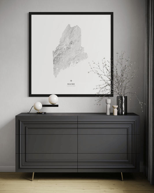 Maine - Fine Art Topographical Map Print