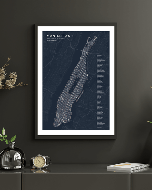 Manhattan Neighbourhood Map Print