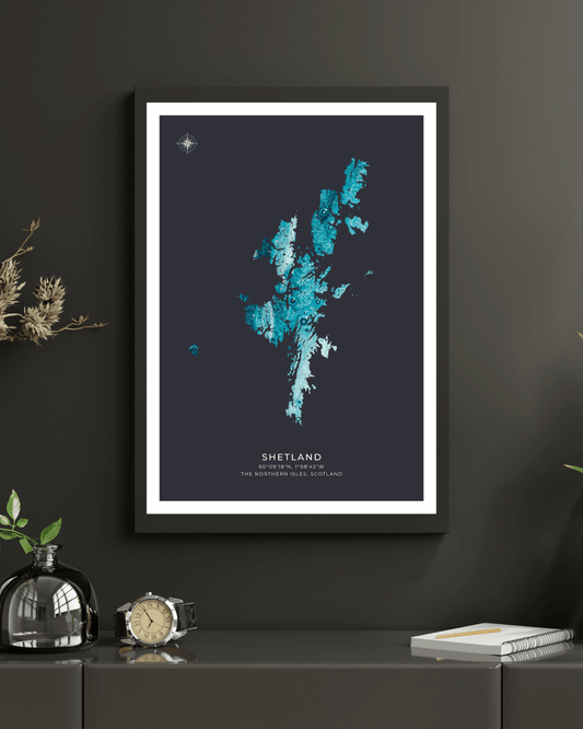 The Shetland Islands Poster - Fine Art Map